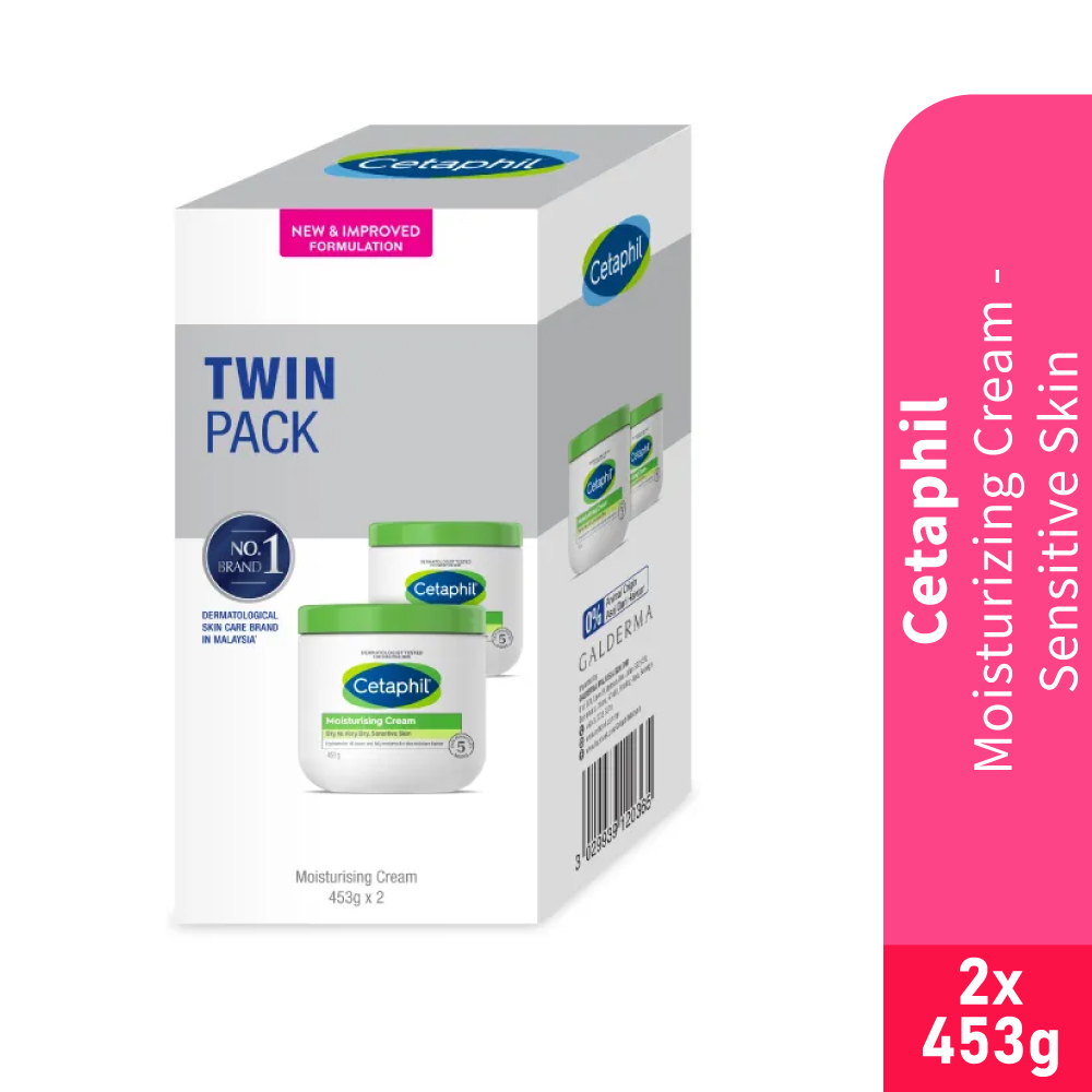 CETAPHIL Moisturizing Cream 453g X 2 for Moisturizer, Moisturiser, Pelembab, Krim Muka