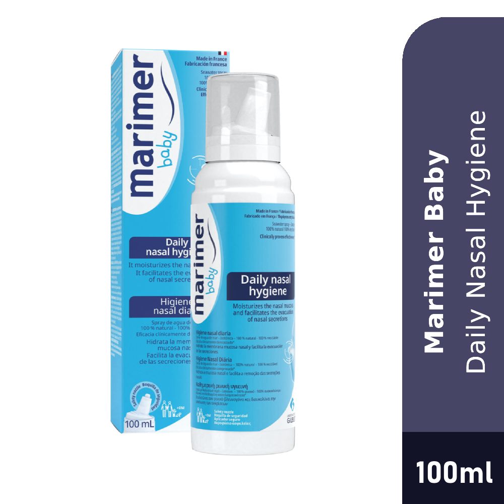 MARIMER Baby Isotonic Nasal Spray 100ml for Baby Nasal Spray, Baby Saline Spray