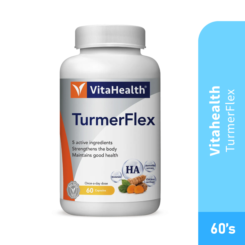 VITAHEALTH Turmerflex 60's for Joint Health, Turmeric Supplement, Hyaluronic Acid