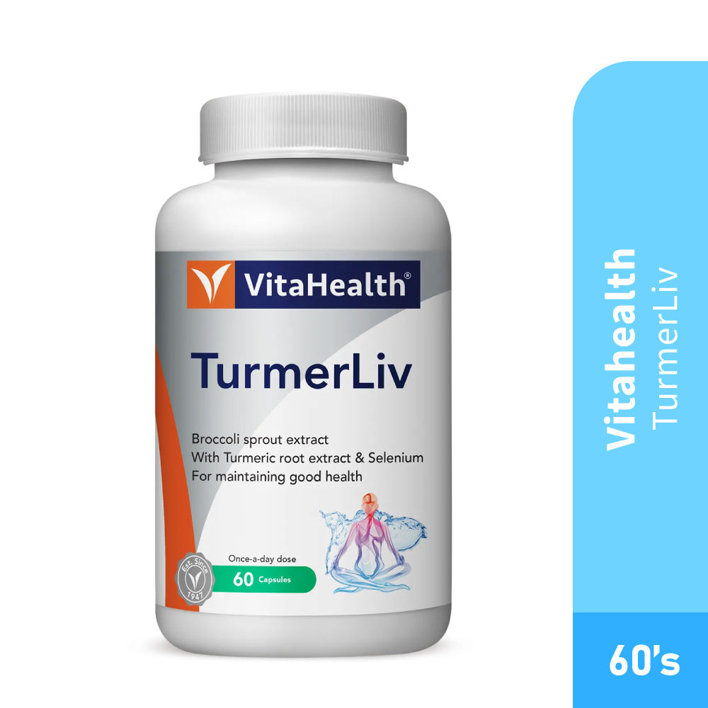 VITAHEALTH Turmerliv 60's with Turmeric Supplement, Selenium Supplement for Liver