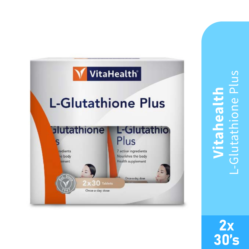 VITAHEALTH L-Glutathione Plus 30's X 2 with Grape Seed Extract, Glutathione Supplement