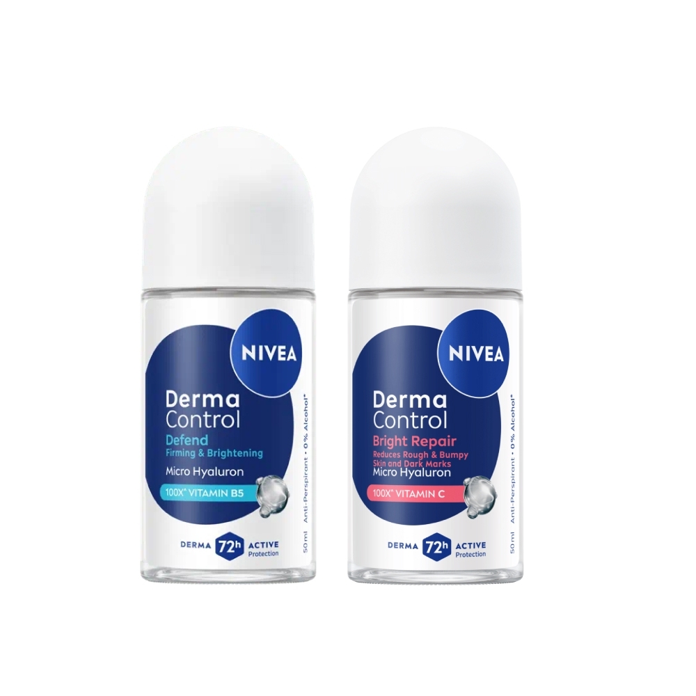 NIVEA Female Roll On Deodorant 50ml - Derma Control (Defend / Bright Repair) for Female Deodorant