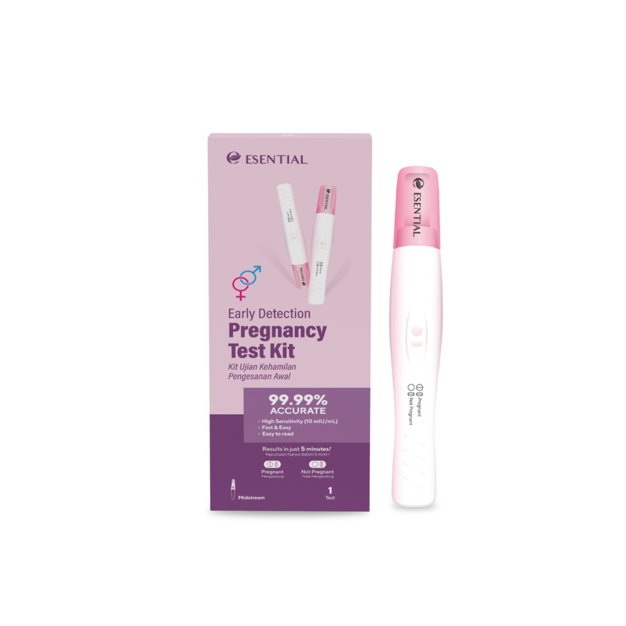 ESENTIAL Early Detection Pregnancy Test HCG 1's for Pregnant Test, Pregnancy Test UPT