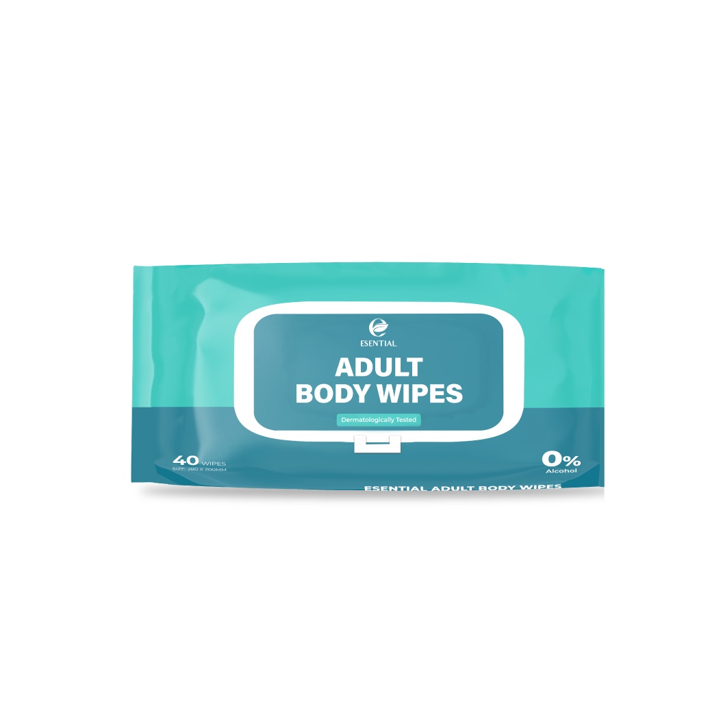 ESENTIAL Adult Body Wipes 40's for Adult Wipe Tissue, Tissue Basah Dewasa