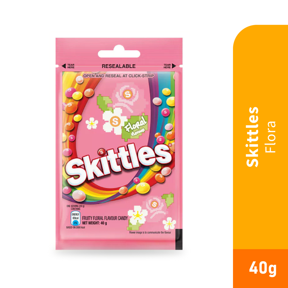 SKITTLES Flora 40g for Skittles Candy, Gula Gula Masam, Sour Candy, Gummy Candy