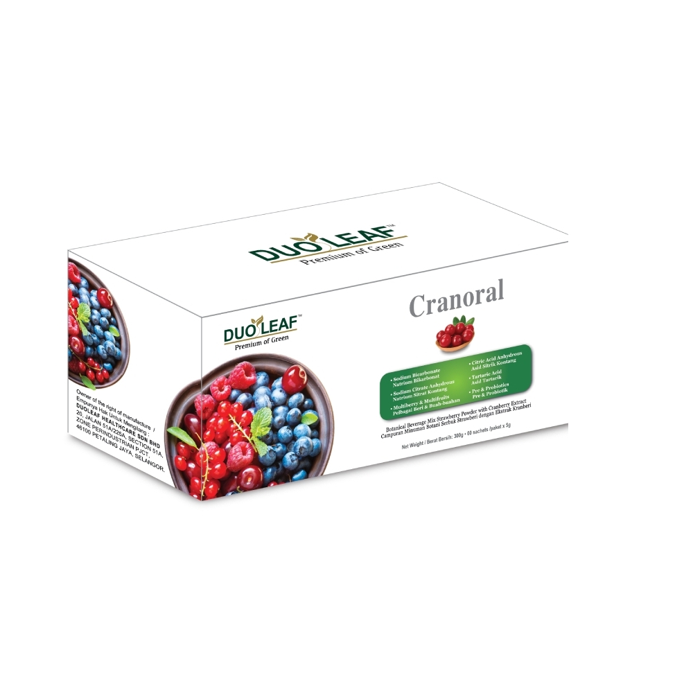 DUOLEAF Cranoral 60's for Urinary Health, Urinary Tract Supplement, Cranberry Supplement