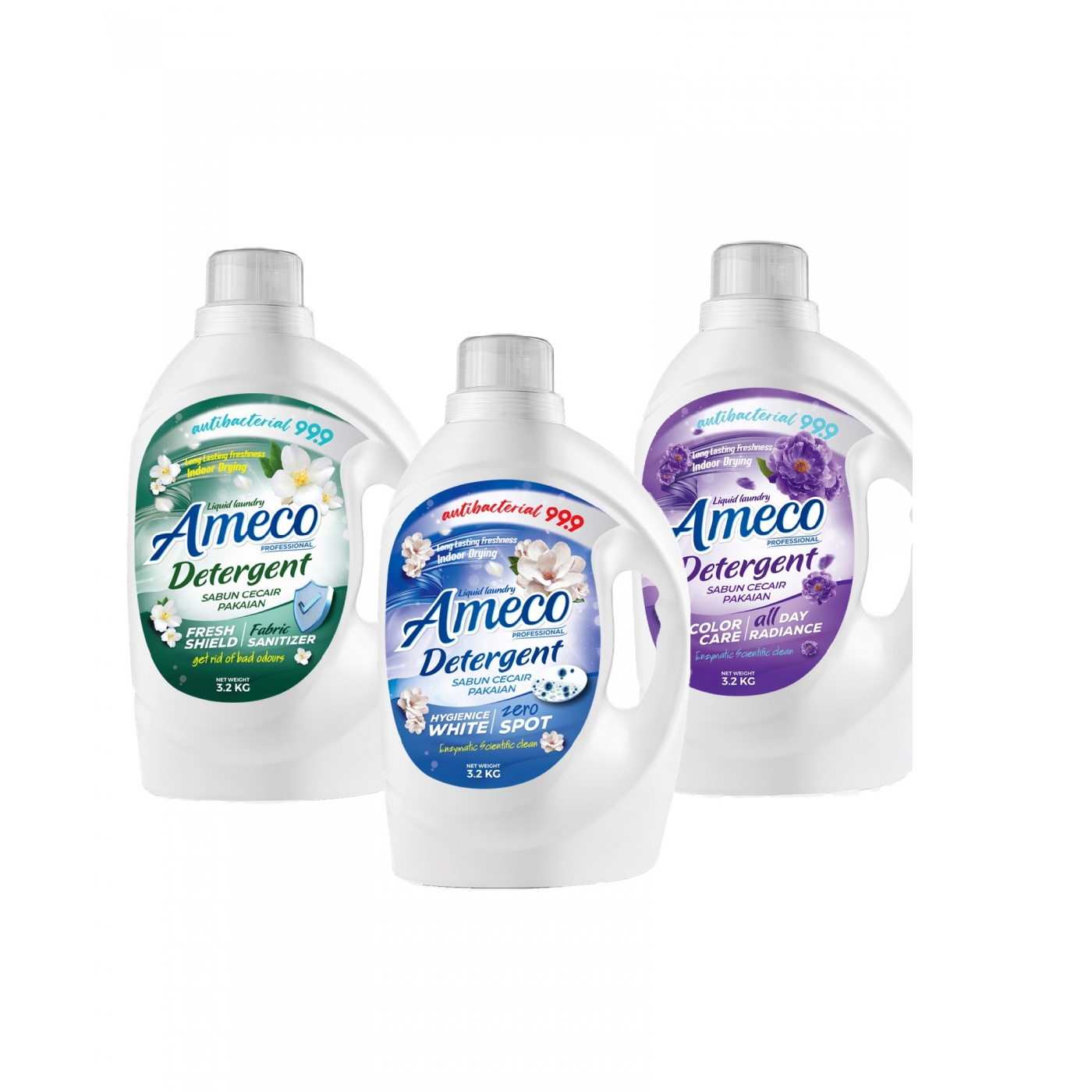 AMECO Professional Liquid Detergent 3.2kg for Laundry Detergent, Sabun Basuh Baju, 洗涤剂