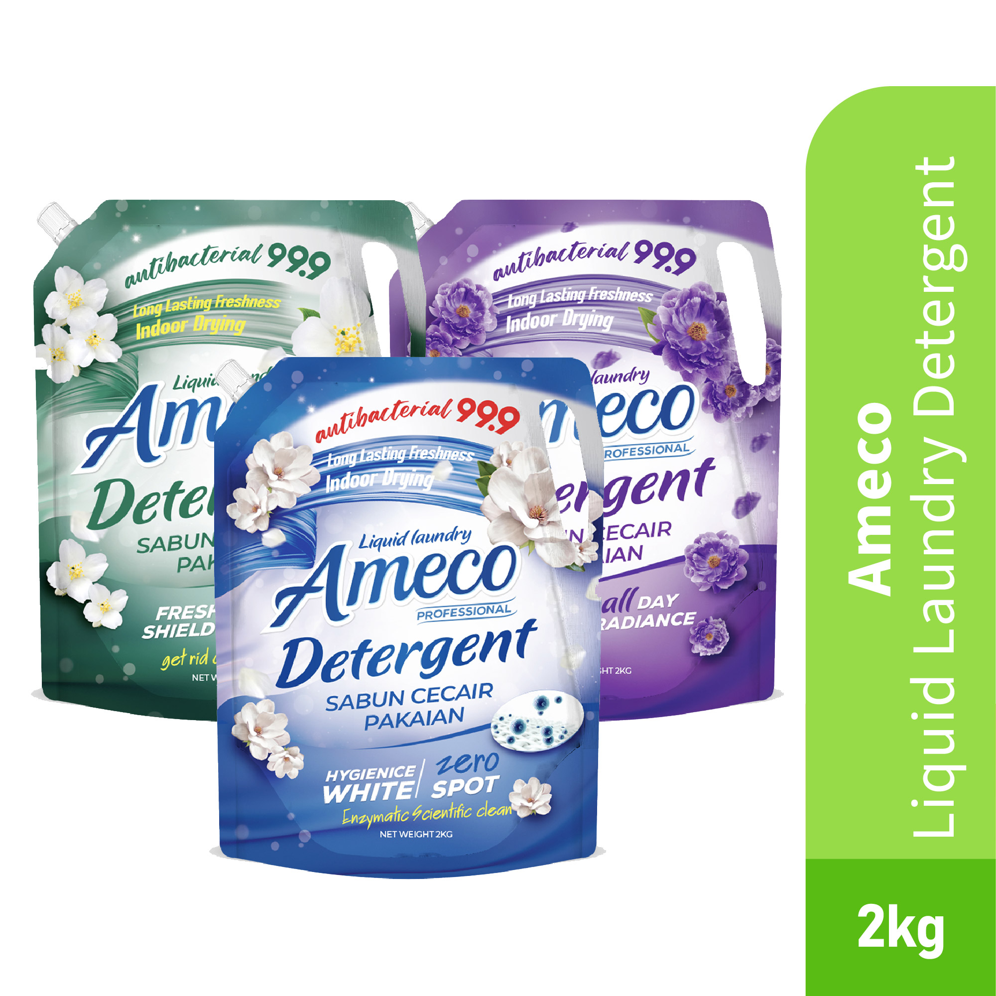 AMECO Professional Liquid Detergent 2kg for Laundry Detergent, Sabun Basuh Baju, 洗涤剂