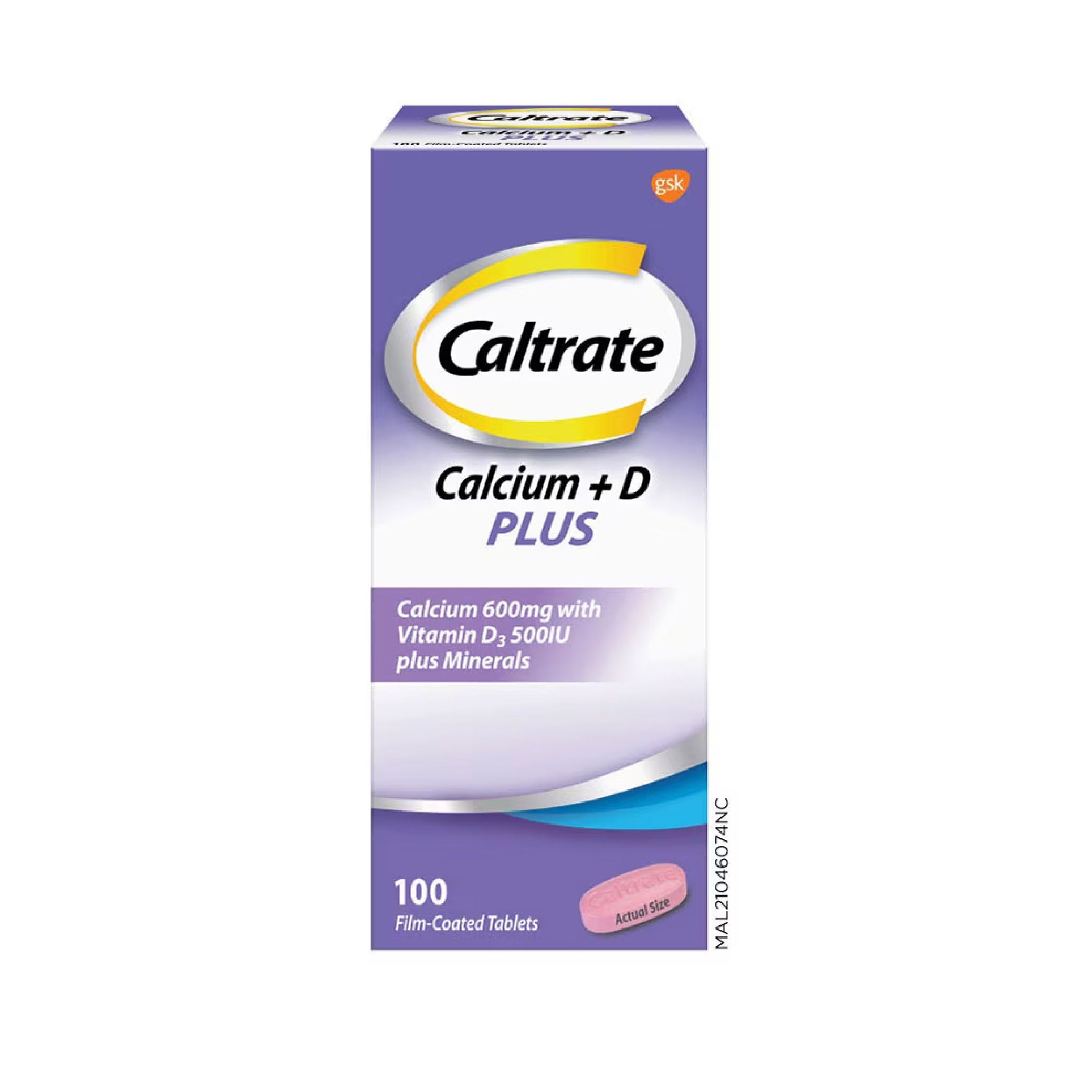 CALTRATE Calcium + D Plus (Purple) 100's for Bone, Muscle, Calcium, Vitamin D