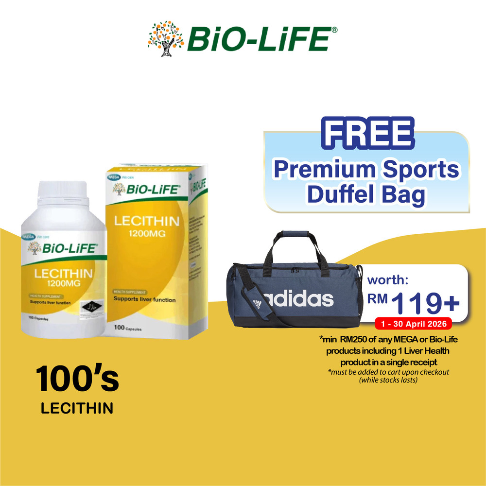BIO-LIFE Lecithin 1200mg 100's for Liver Supplement, Ubat Hati Berlemak