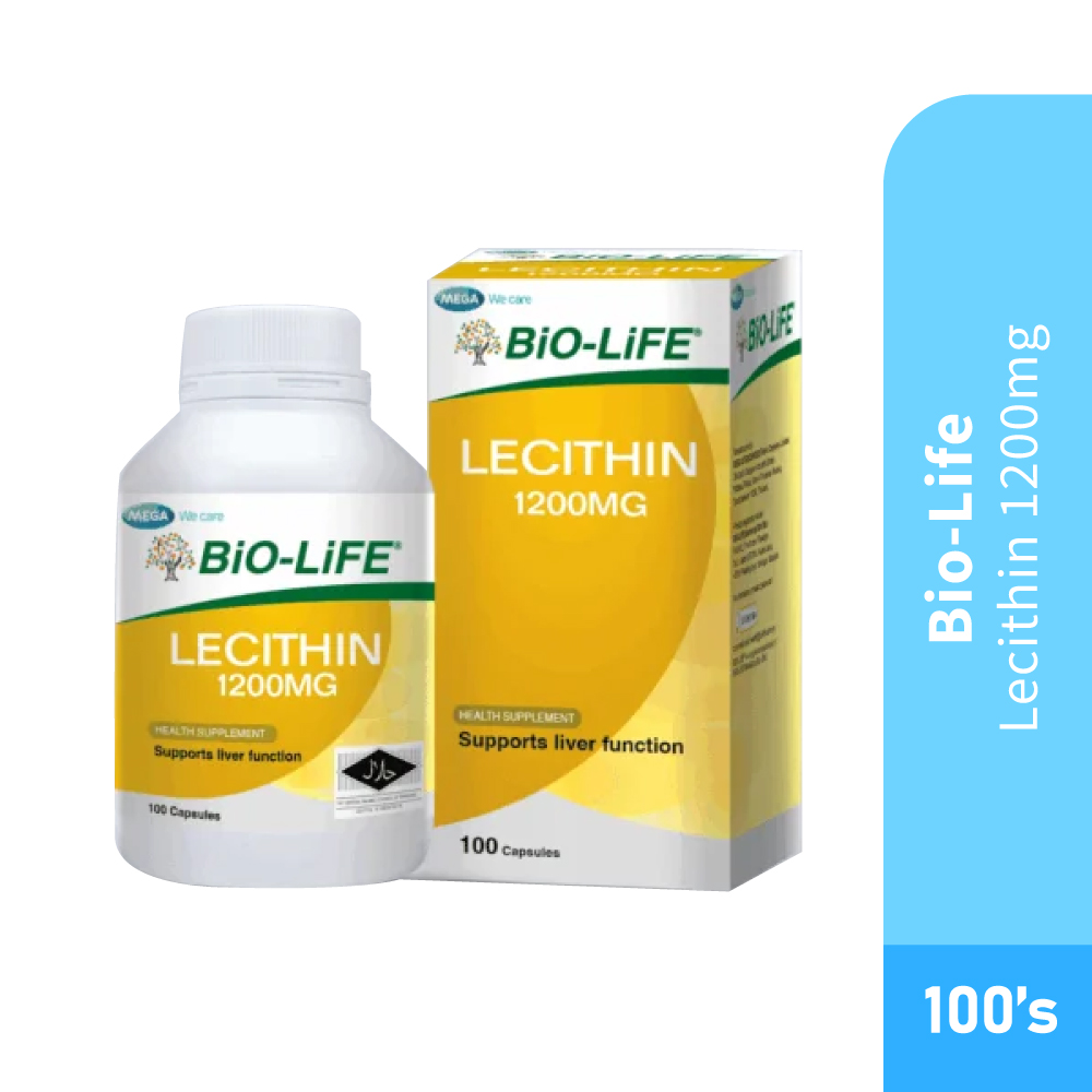 BIO-LIFE Lecithin 1200mg 100's for Liver Supplement, Ubat Hati Berlemak