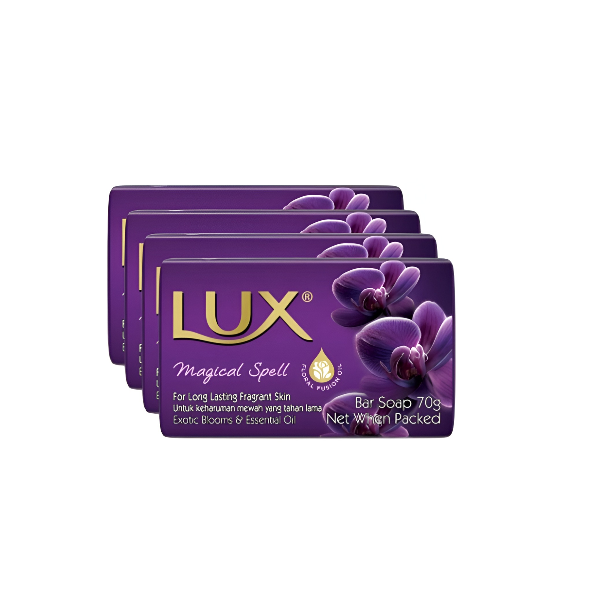 LUX Bar Soap Magical Spell 70g x 4 for Skin Moisturizing, Smooth, 肌肤柔滑