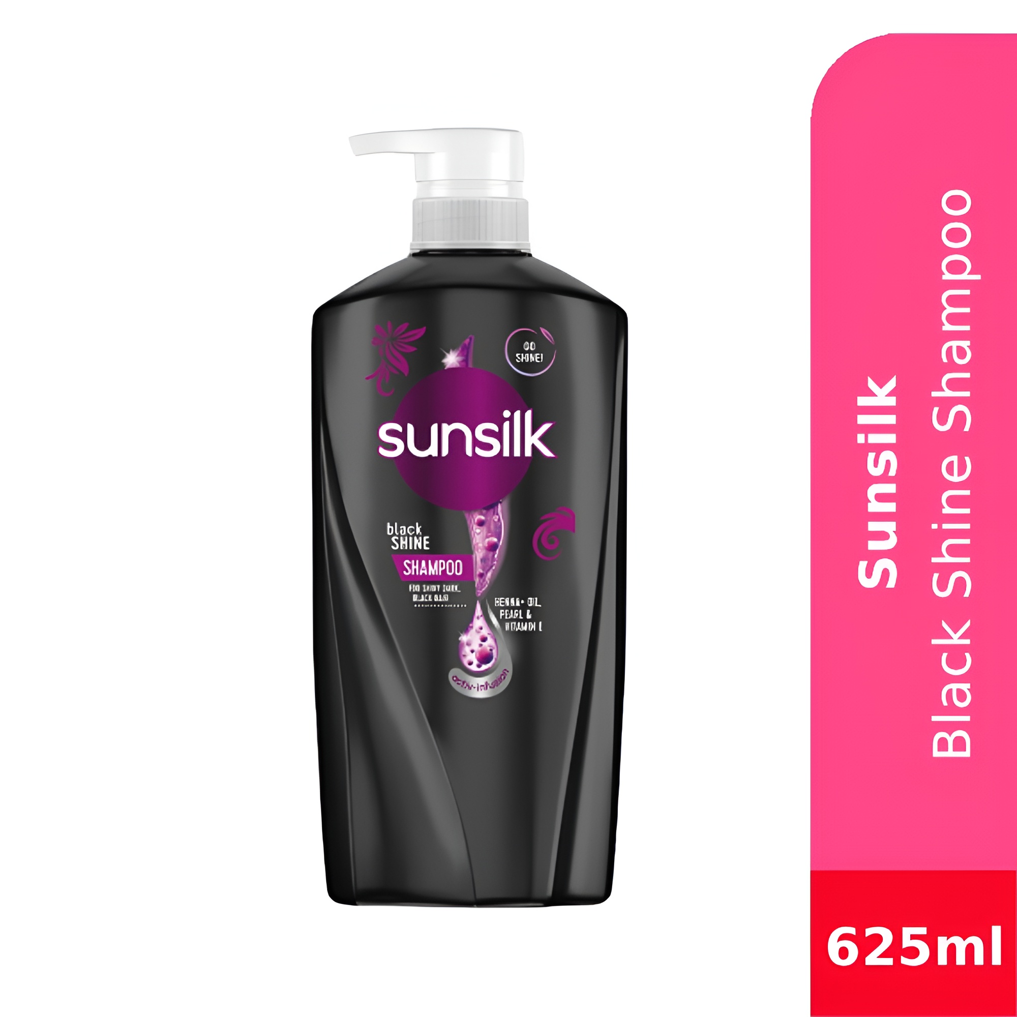 SUNSILK Shampoo 625ml - Black Shine for Shiny Black Hair, 提升黑发光泽