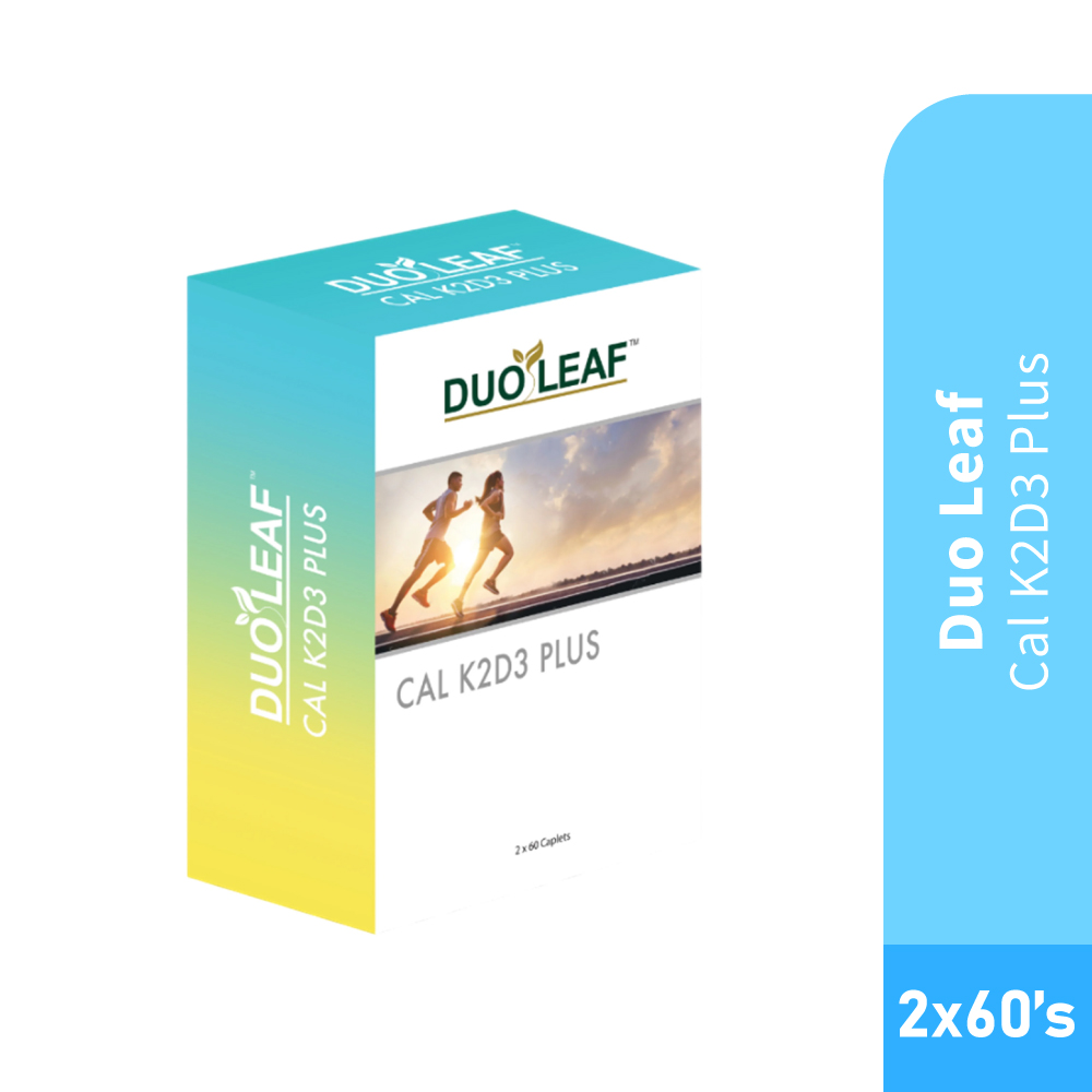 DUOLEAF CAL K2D3 2X30's with Calcium, Vitamin K2, Vitamin D3, Supplement Tulang & Sendi