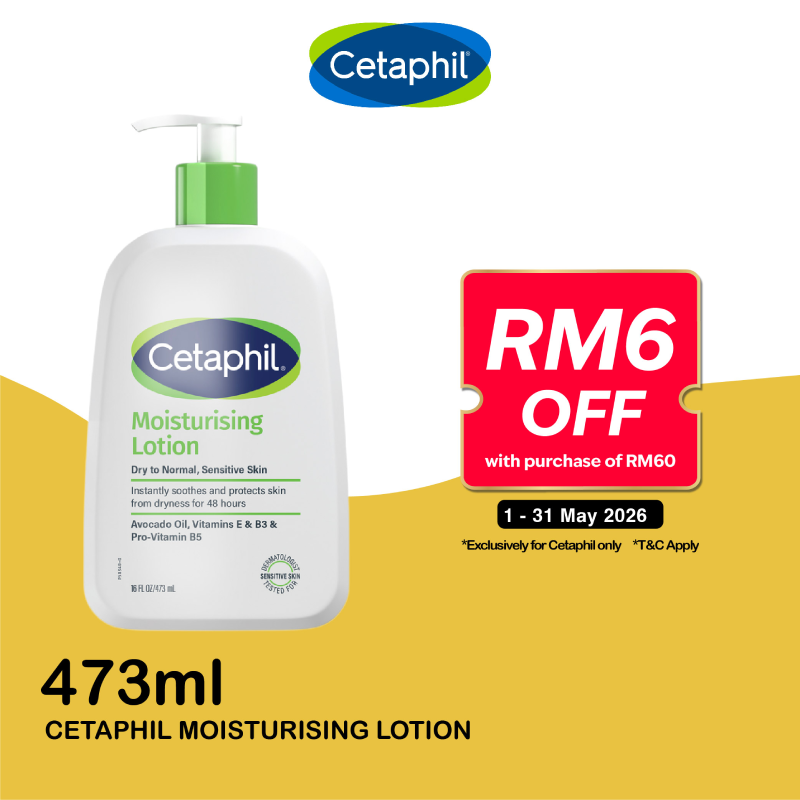 CETAPHIL Moisturising Lotion 473ml for Dry to Normal, Sensitive Skin, Pelembab Muka Cetaphil