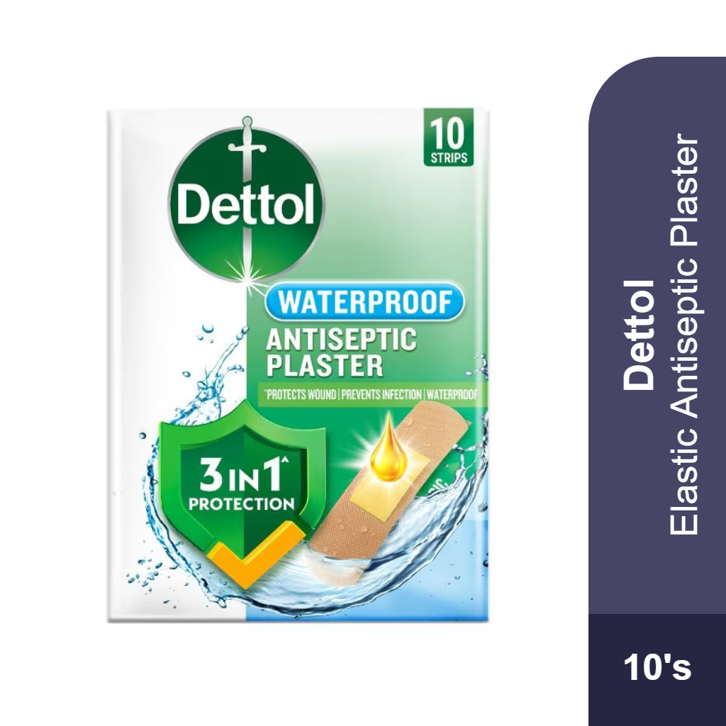 DETTOL Waterproof Antiseptic Plaster 10's (Single/Bundle) for Plaster Luka, Wound Plaster, Dettol Plaster