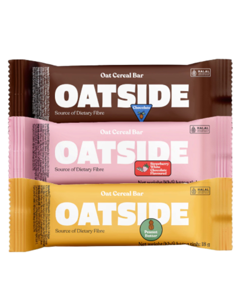 OATSIDE Oat Cereal Bar 18g x 12’s (Peanut Butter / Strawberry White Chocolate / Chocolate)