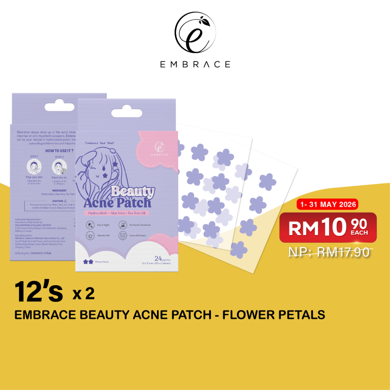 EMBRACE Beauty Acne Transparent Patch 12's X 2  - Flower Petals
