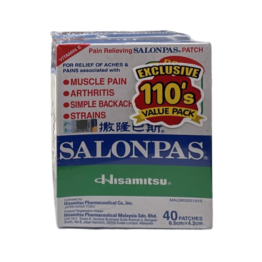 SALONPAS Plaster 110's for Muscle Ache Relief, Salonpas Patch, Pain Relieving Patch