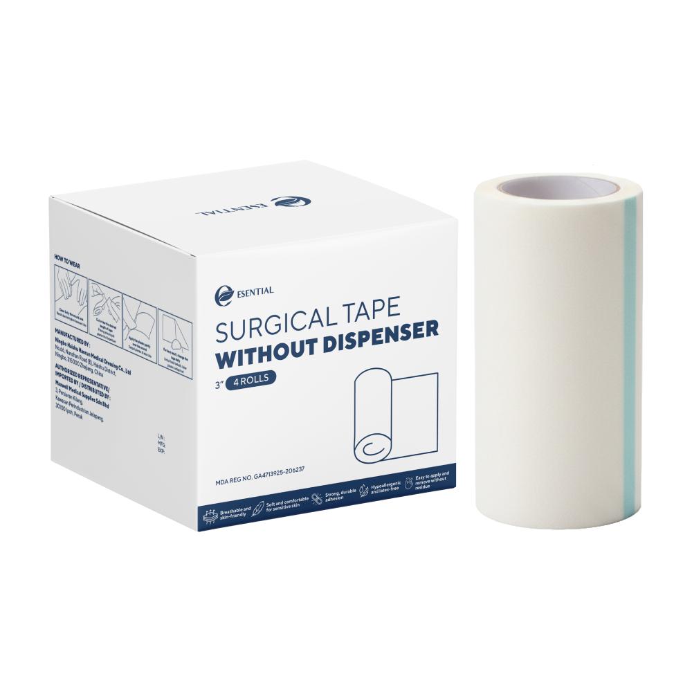 ESENTIAL Surgical Tape 3" without Dispenser (4's/1's) Pita Pelakat Perubatan, Surgical Tape Waterproof