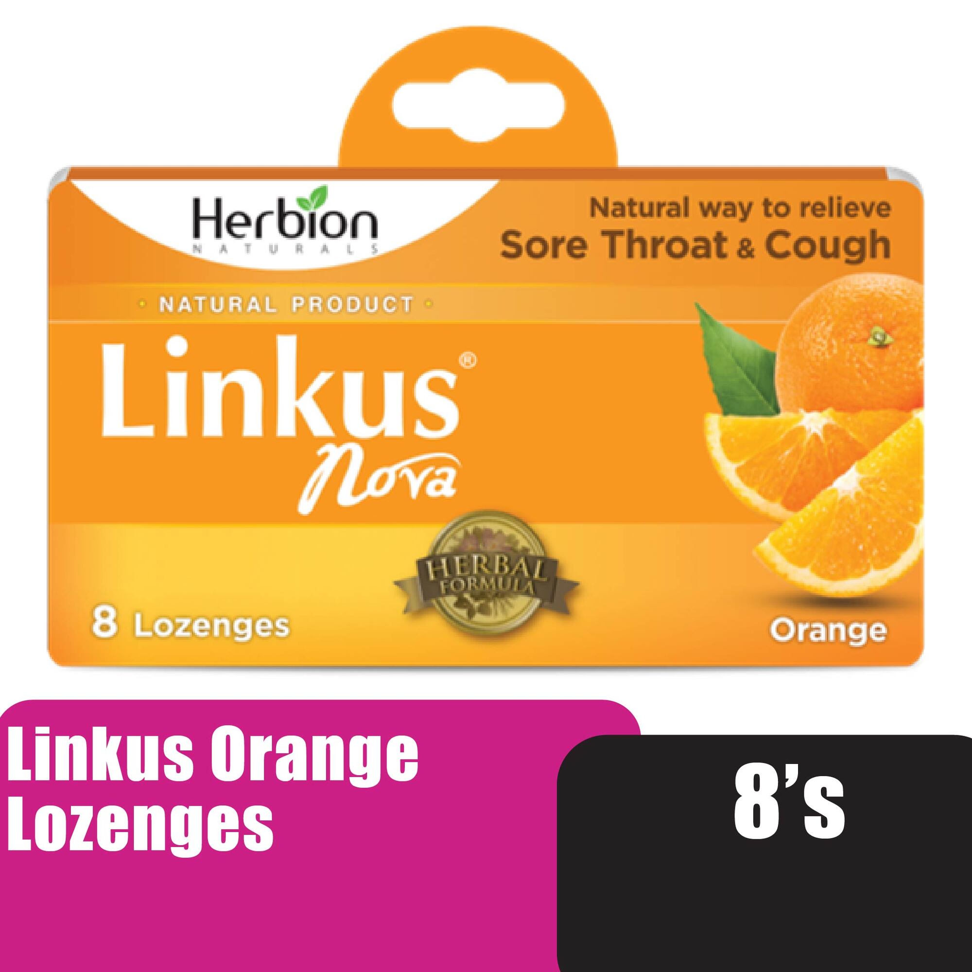 LINKUS Orange Lozenges 8's