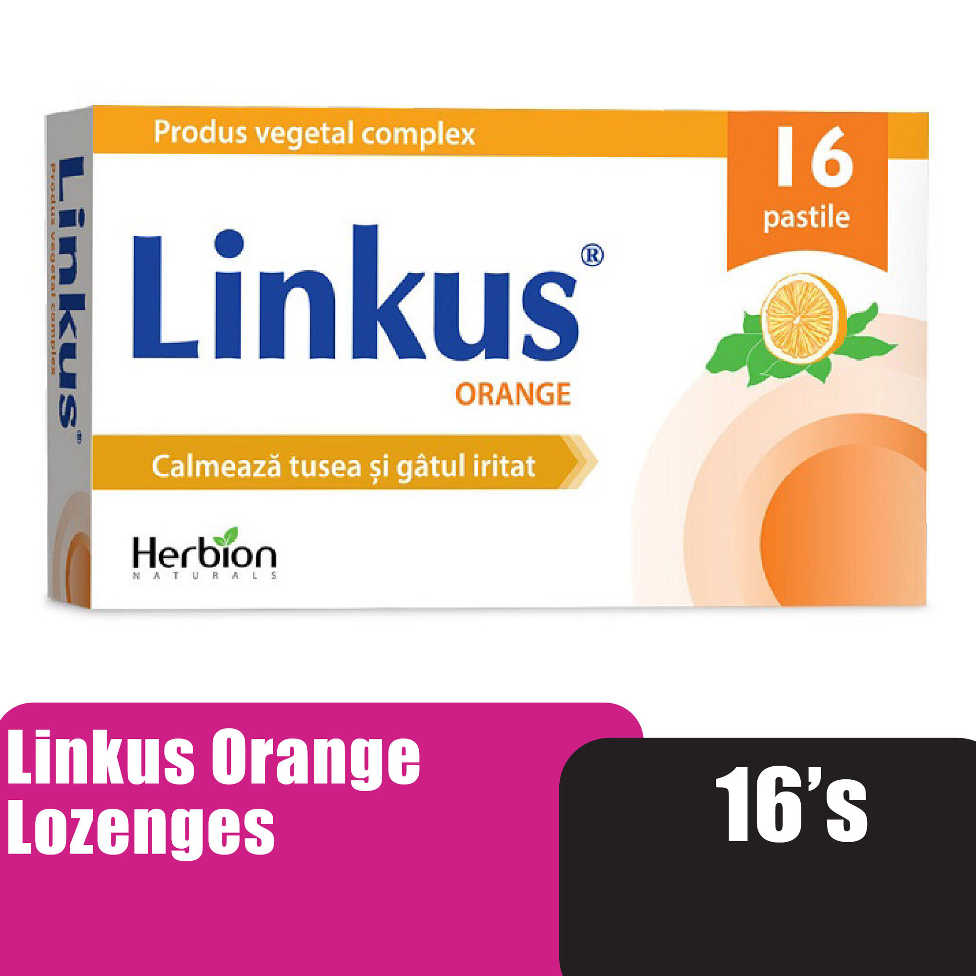 LINKUS Orange Lozenges 16's