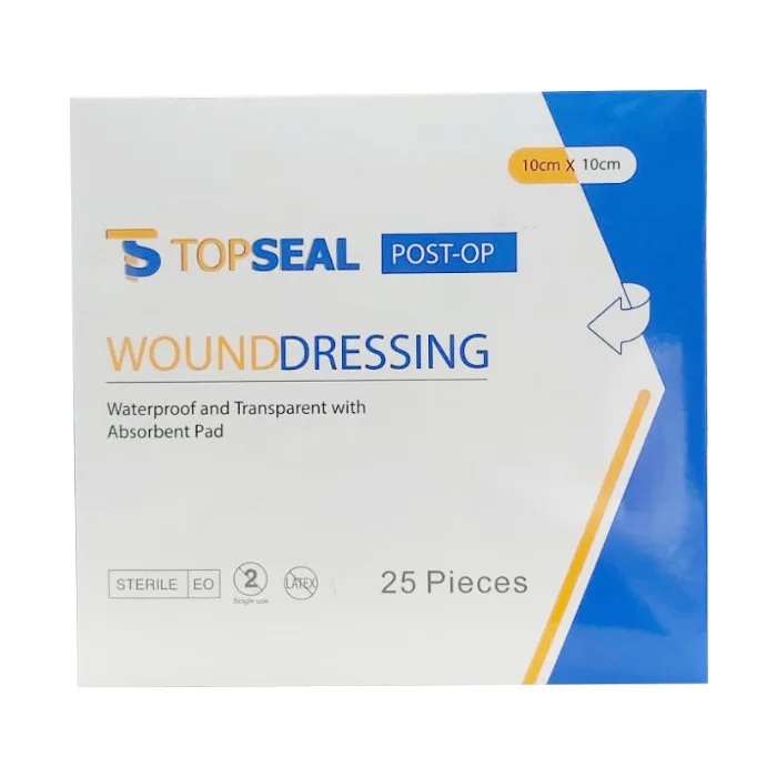 TOPSEAL WOUND DRESSING POST-OP 10 X 10CM 25'S