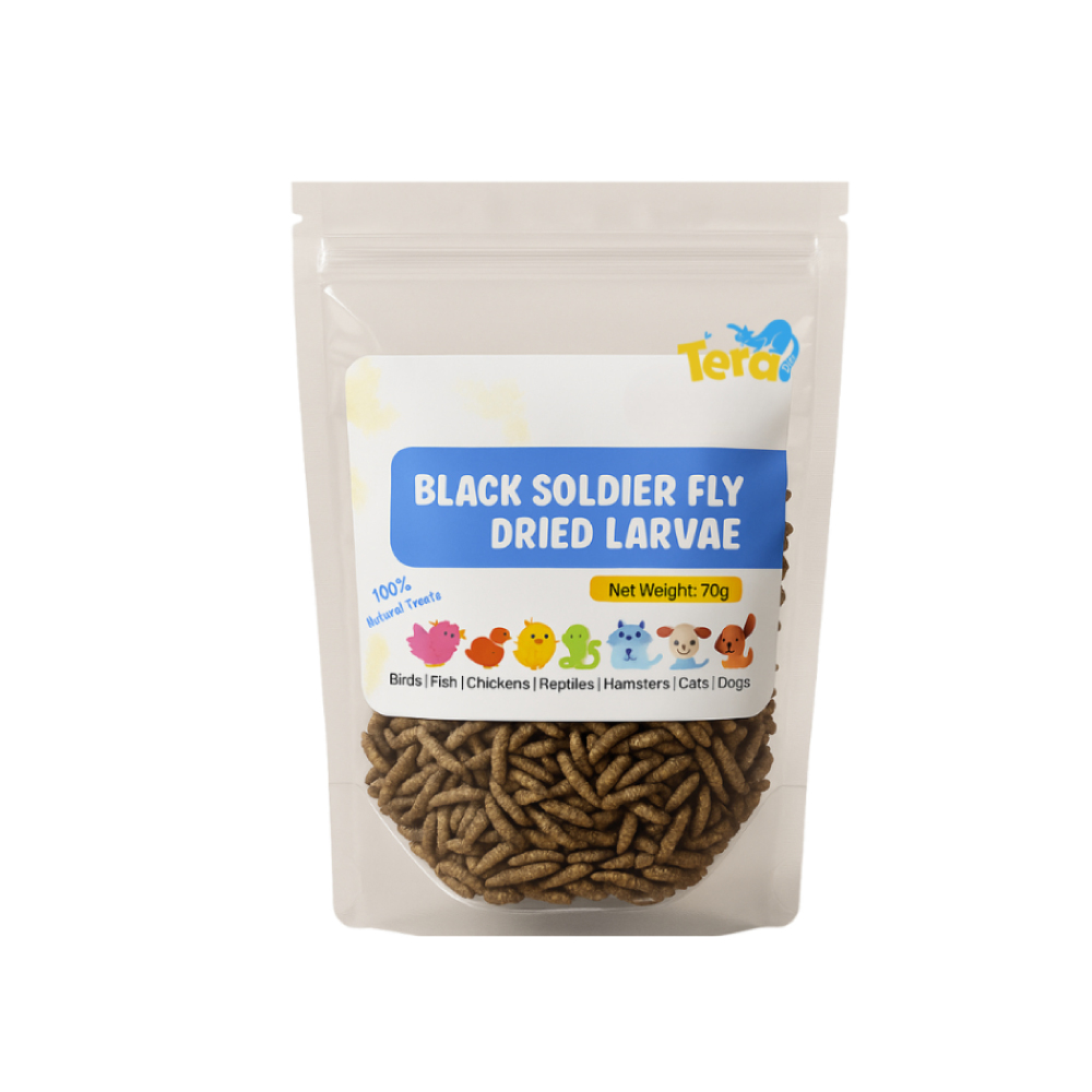 TERA DIET Black Soldier Fly Dried Larvae 70g for Cat Food, Makanan Kucing