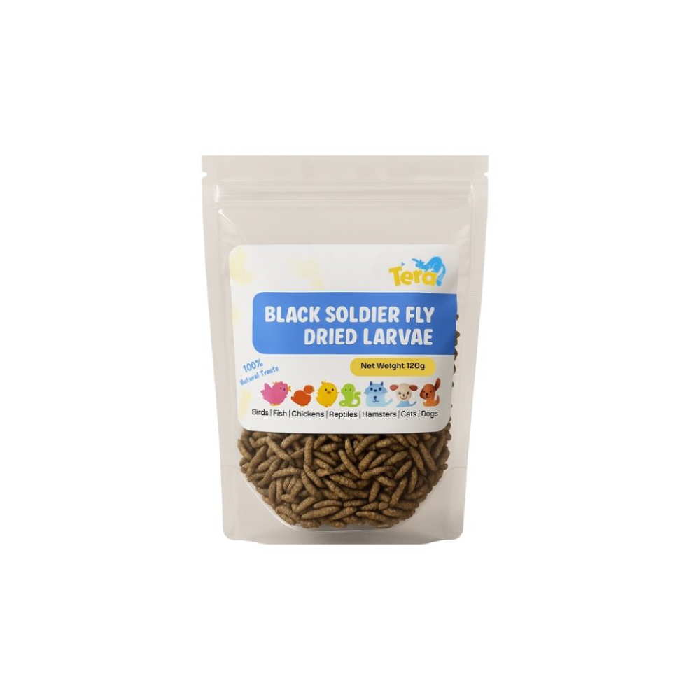 TERA DIET Black Soldier Fly Dried Larvae 120g for Cat Food, Makanan Kucing