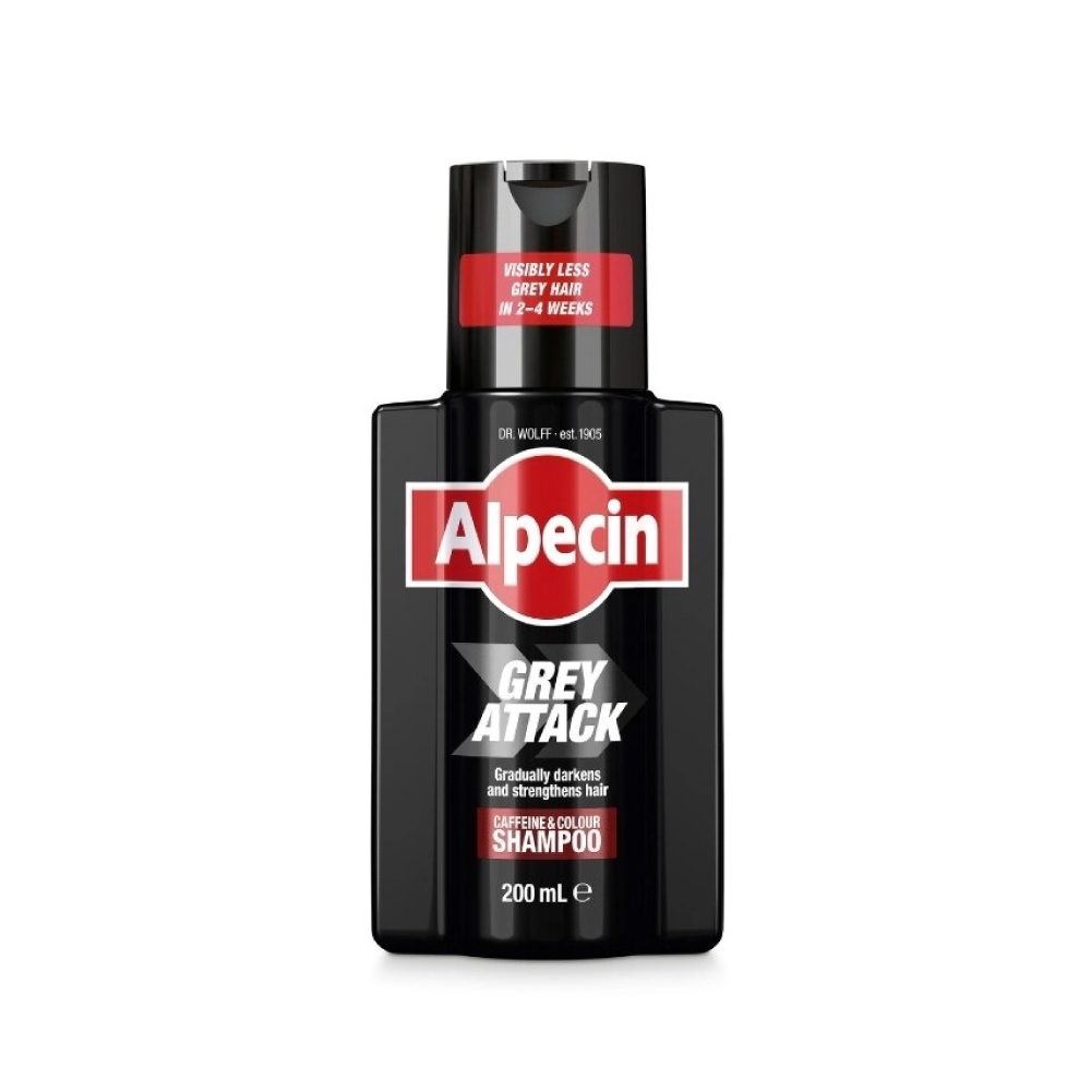 ALPECIN Grey Attack Shampoo 200ml for Shampoo Rambut Uban, Grey Hair Shampoo