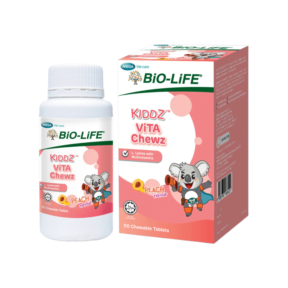 BIO-LIFE Kiddz Vita Chews Peach Flavour 50's for Kids Multivitamin