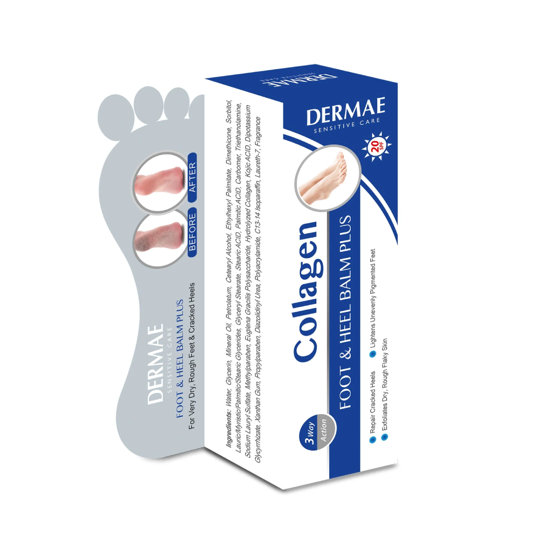 DERMAE Collagen Foot & Heel Balm Plus 80ml for Krim Kaki Berkerak, Cracked Heel Balm