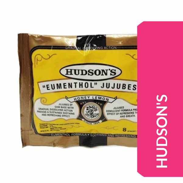 HUDSON'S JUJUBES 8'S - HONEY LEMON