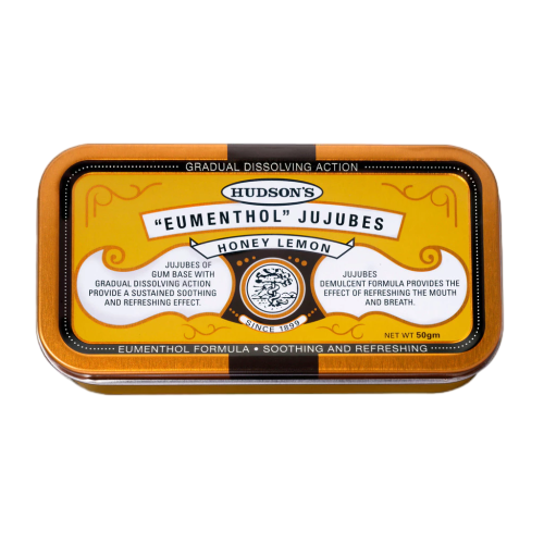 HUDSON'S JUJUBES 50G - HONEY LEMON (TIN)