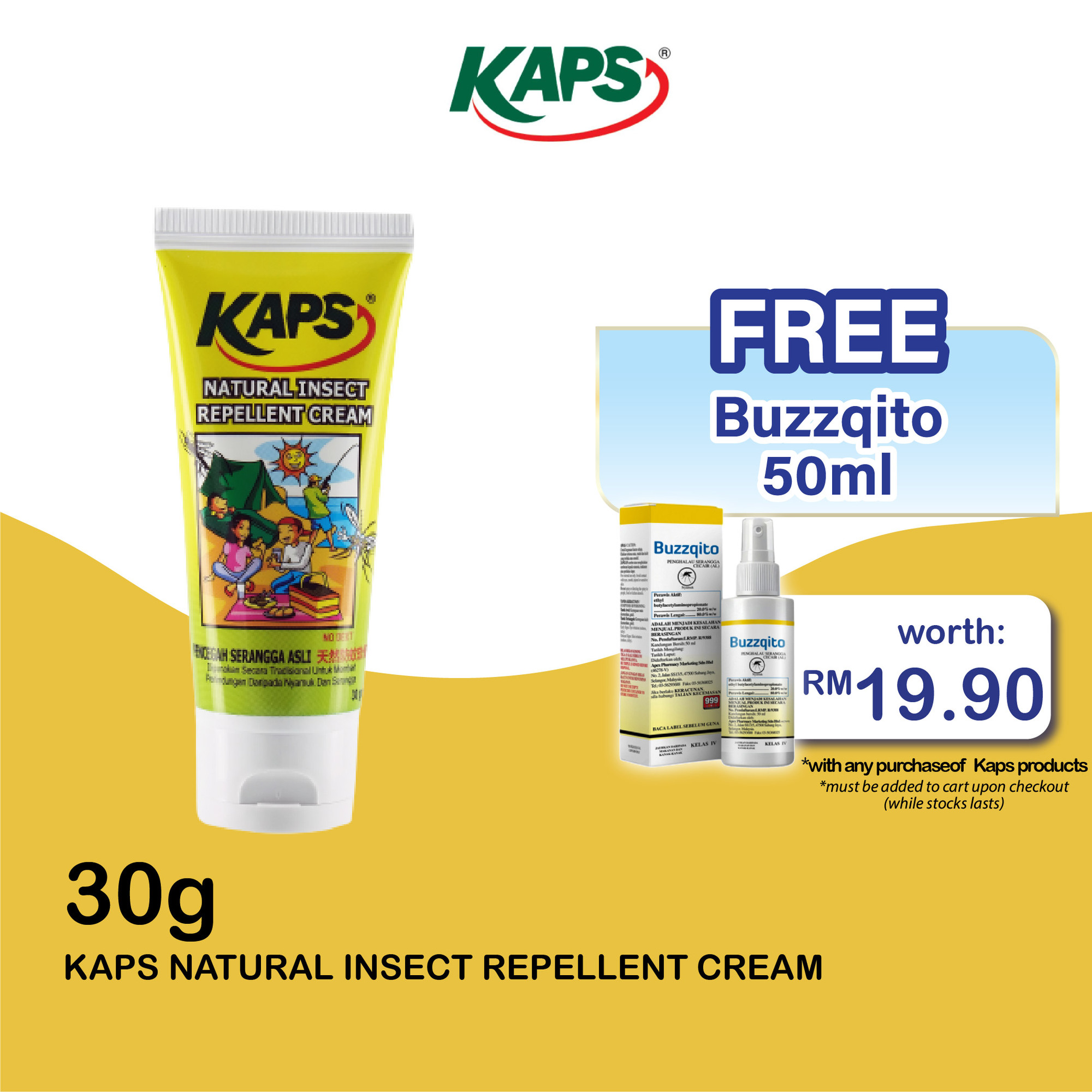 KAPS NATURAL INSECT REPELLENT CREAM 30G (INSECT REPELLANT)