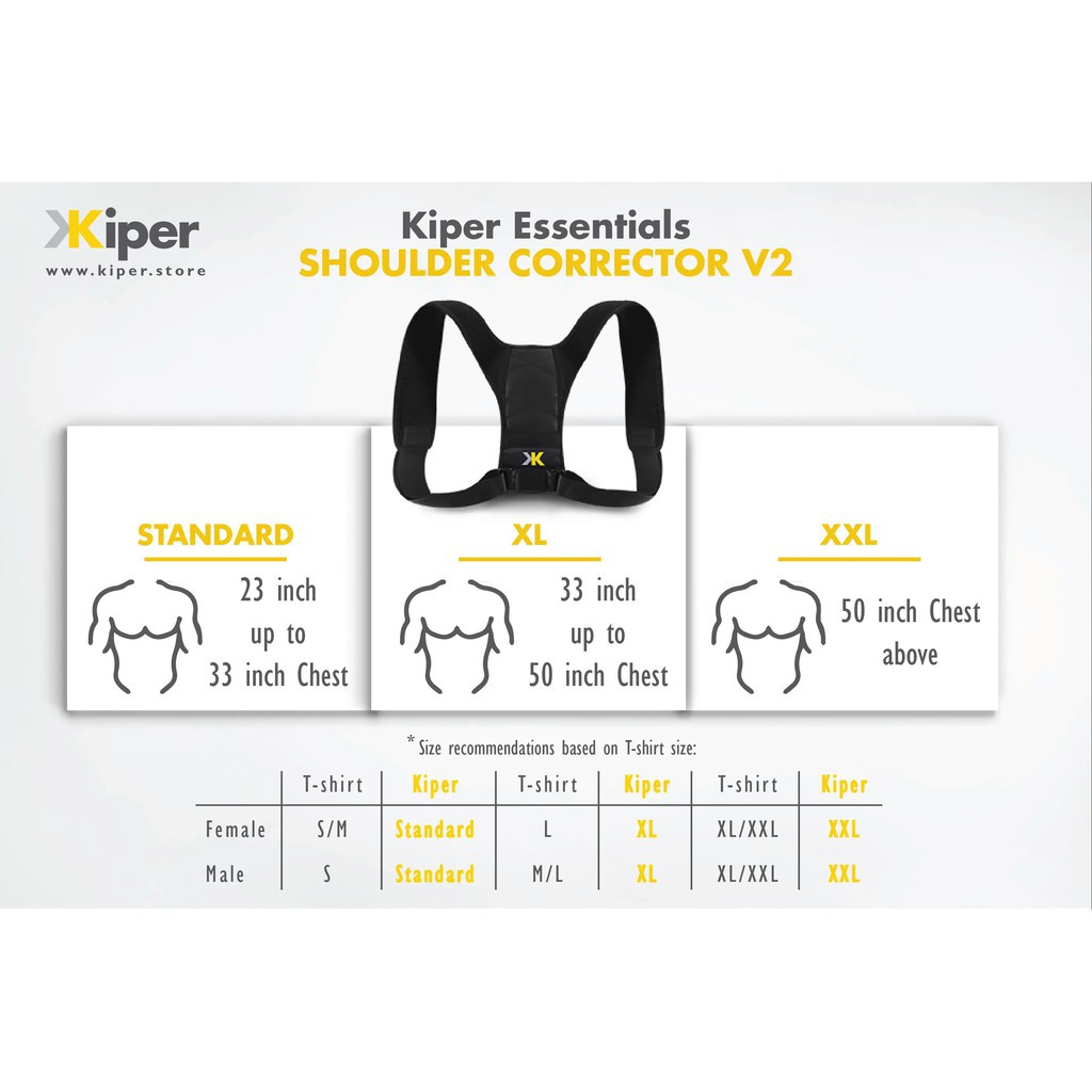 Kiper Essentials Shoulder Corrector v2 XXL (Above 50'' Chest)