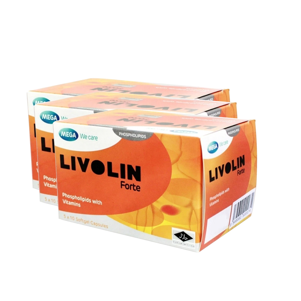 LIVOLIN Forte 3 X 50's with Phospholipids for Liver Tonic, Fatty Liver Supplement