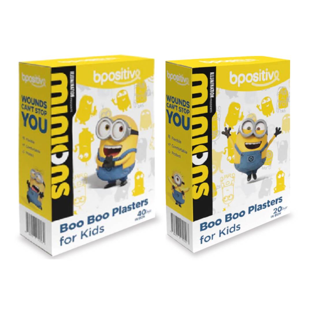 BPOSITIVE Boo Boo Strip For Kids (20's / 40's) Minion for Kids Plaster, Plaster Luka Budak