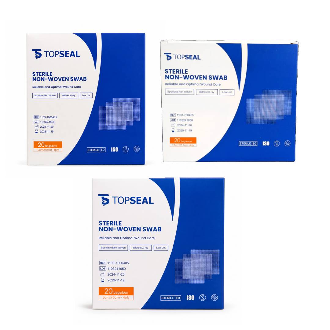 TOPSEAL Sterile Non Woven Gauze Swab 20's for Wound Dresing, Gauze Dressing, Sterile Dressing