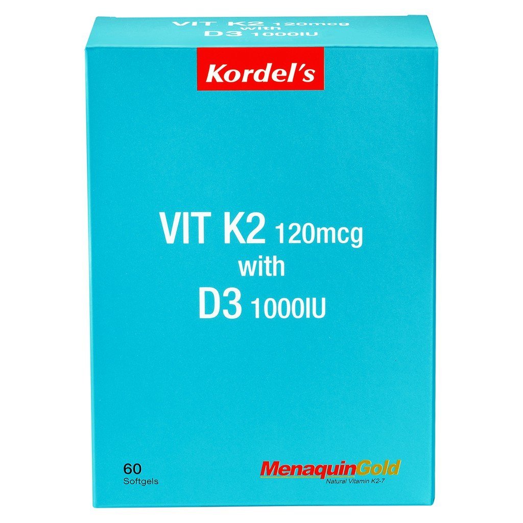 Kordel's Vit K2 120mcg with D3 1000IU 60's