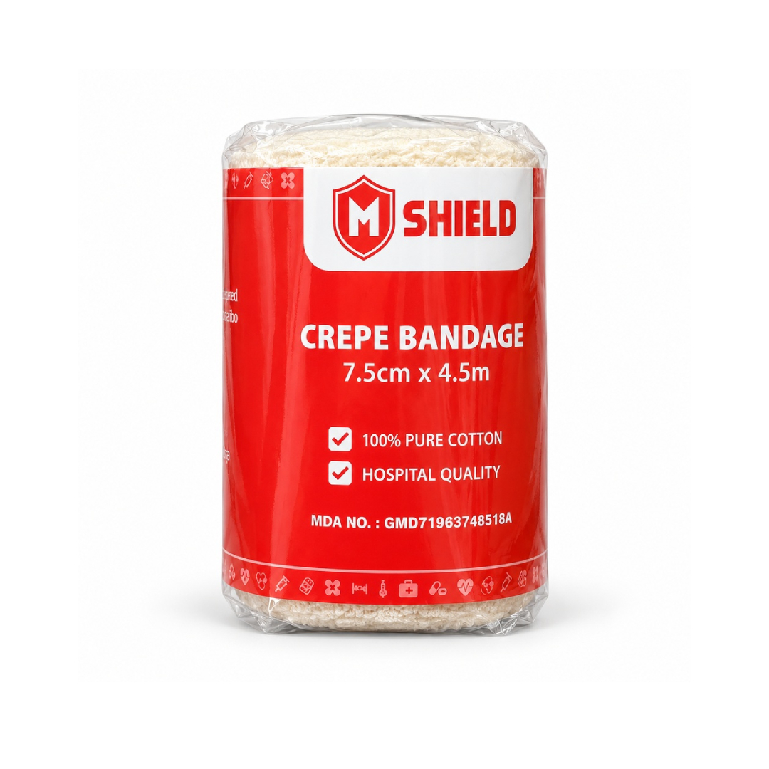 MEDISHIELD Crepe Bandage 7.5cm X 4.5m First Aid Bandage, Pembalut Krep, Bandage Terseliuh