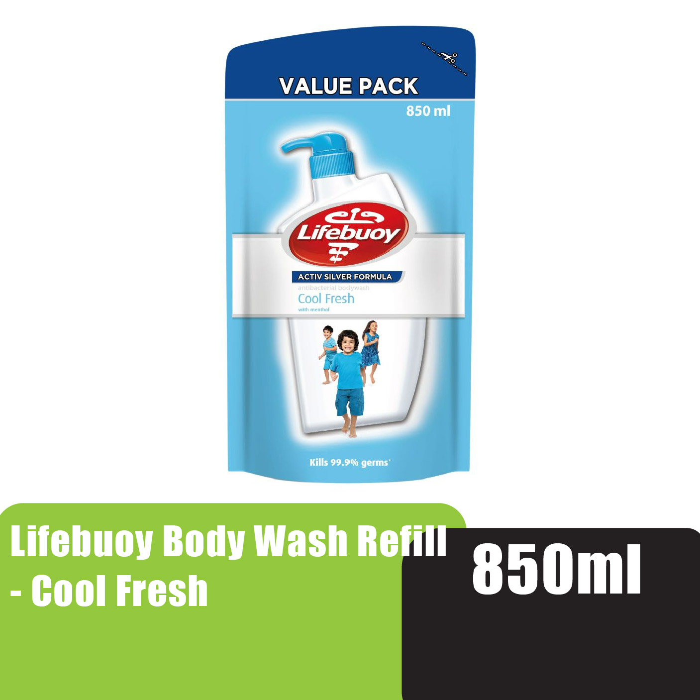 LIFEBUOY Cool Fresh Body Wash Refill Shower Gel 850ml - Antibacterial Body Wash / Sabun Mandi Sabun Badan Lifebuoy Refil