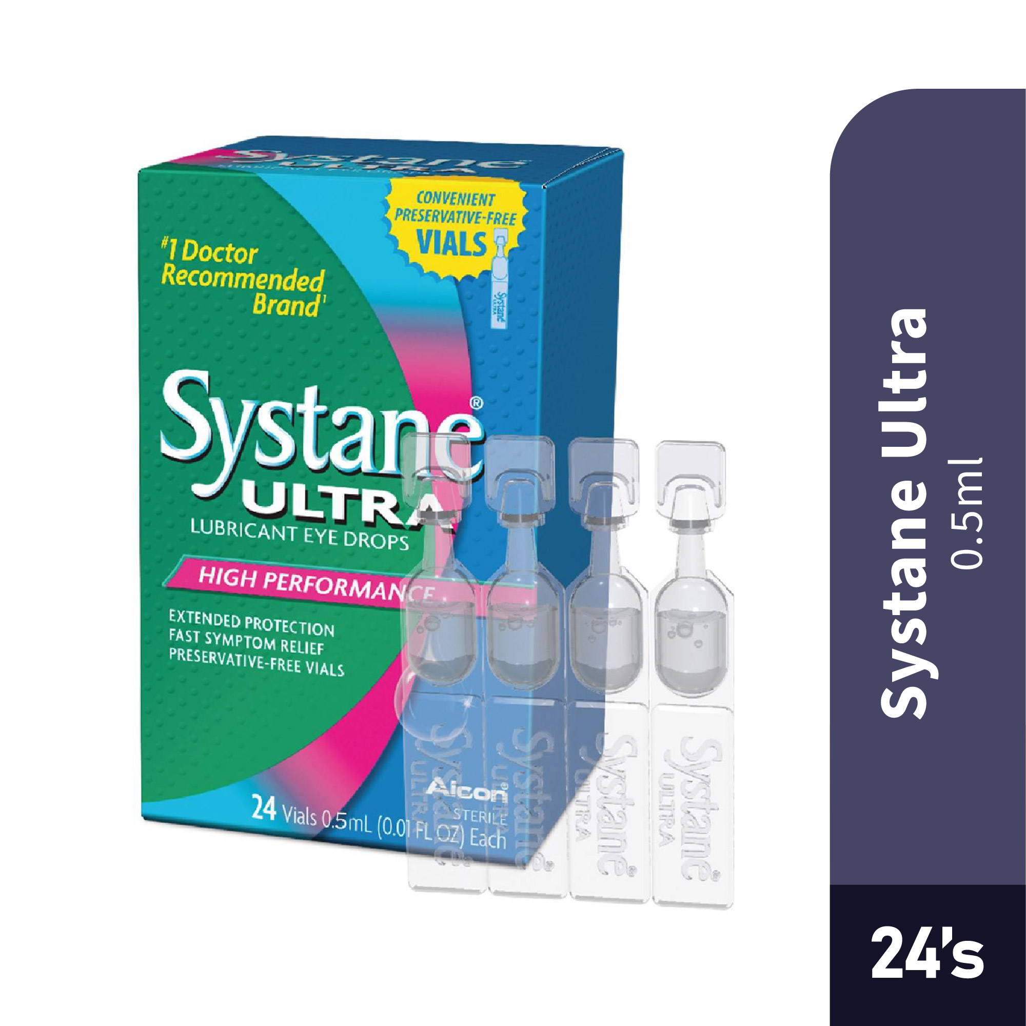 ALCON Systane Ultra Eye Drops 24 X 0.5ML - Lubricant Eye Drops for Dry Eye 眼药水