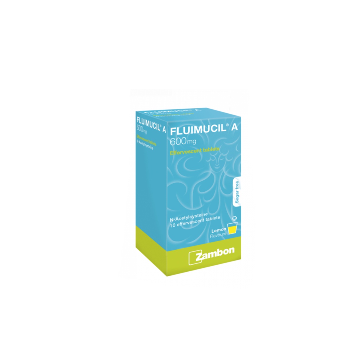 FLUIMUCIL A 600mg Effervescent 10's for Cough, Phlegm, Phlegm Medicine, Ubat Batuk, Ubat Kahak, 止咳药  - Lemon