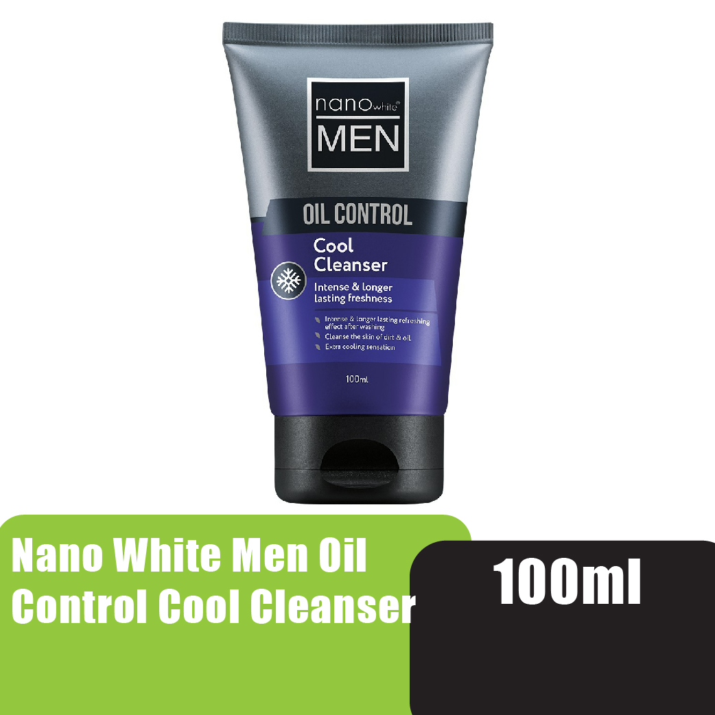 Nanowhite Men Oil Control Cool Cleanser 100ml Pencuci Muka Lelaki 洗臉霜