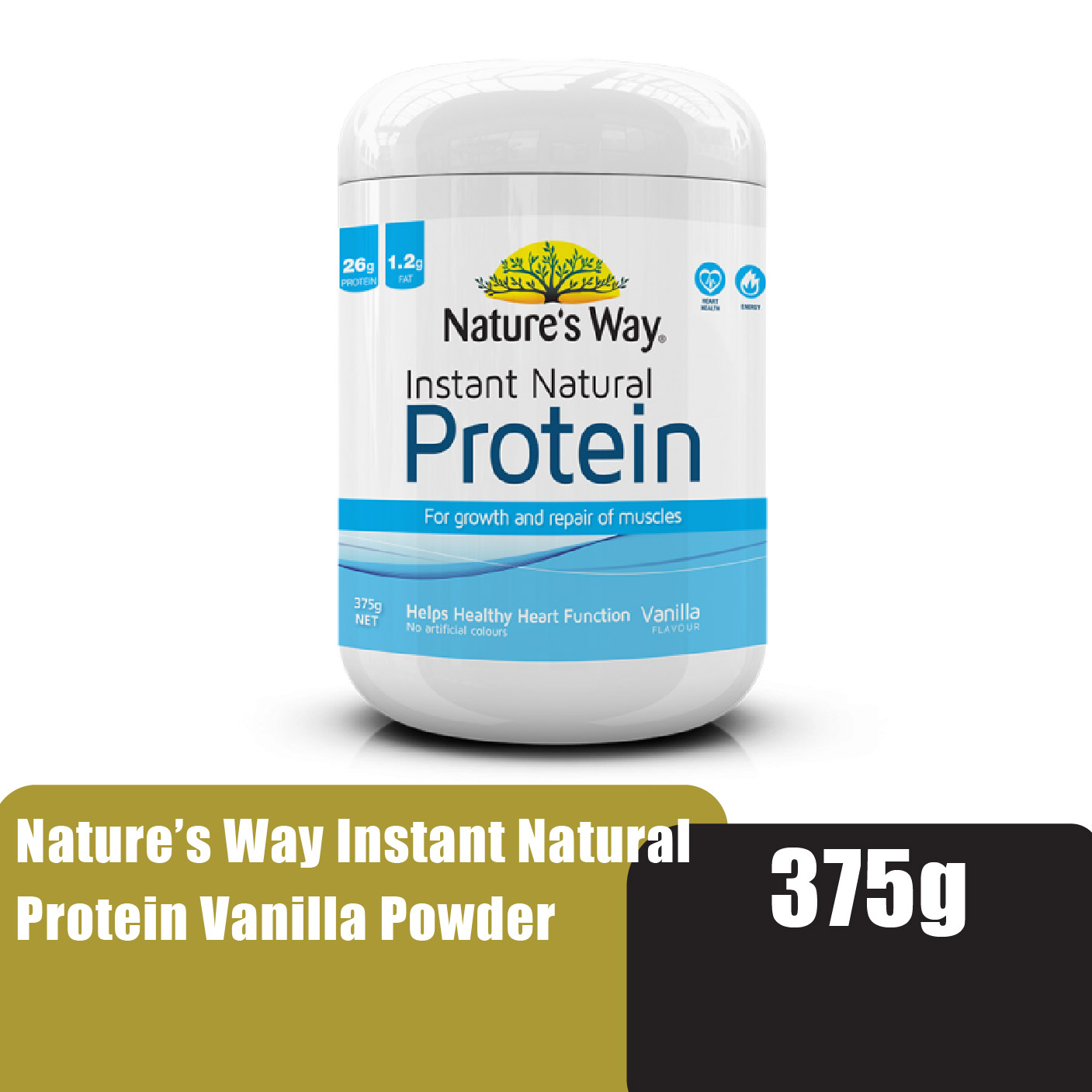 Nature's Way Daily Instant Protein Powder (Vanilla flavour)375g helps to reduce cholesterol -(Suitable for halal)