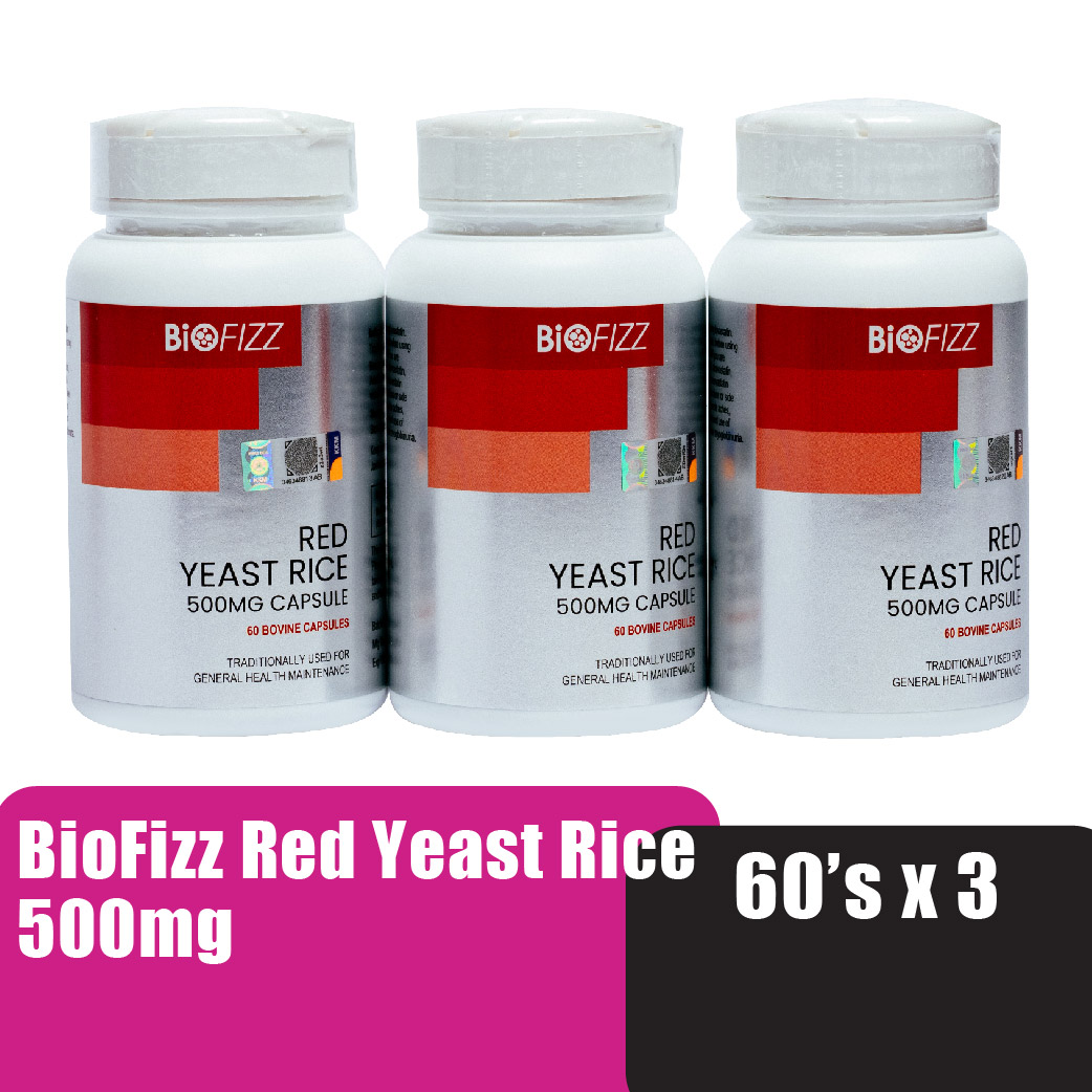 BIOFIZZ Red Yeast Rice Capsule 500mg 60'S x 3