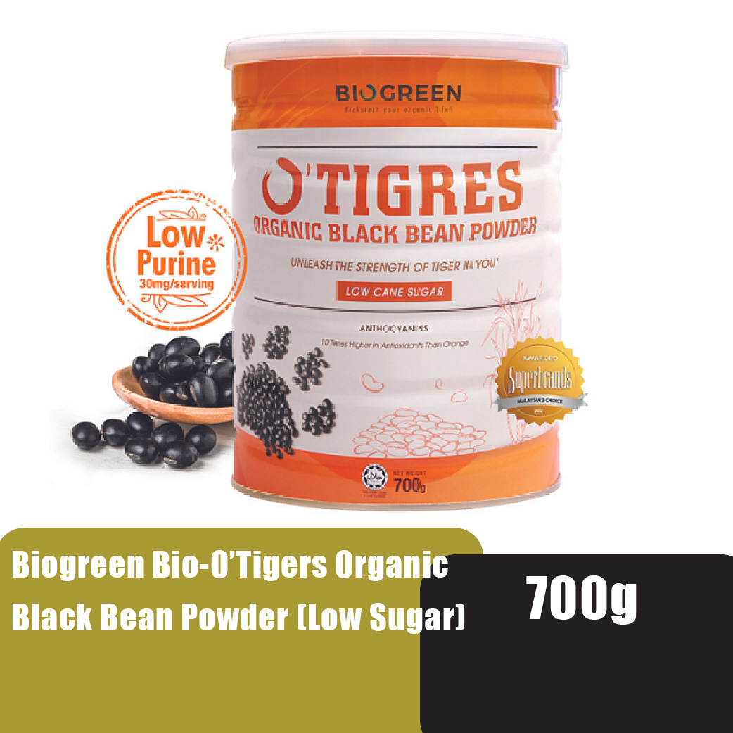 BIOGREEN O’Tigres Organic Black Bean Powder 700g – Low Cane Sugar