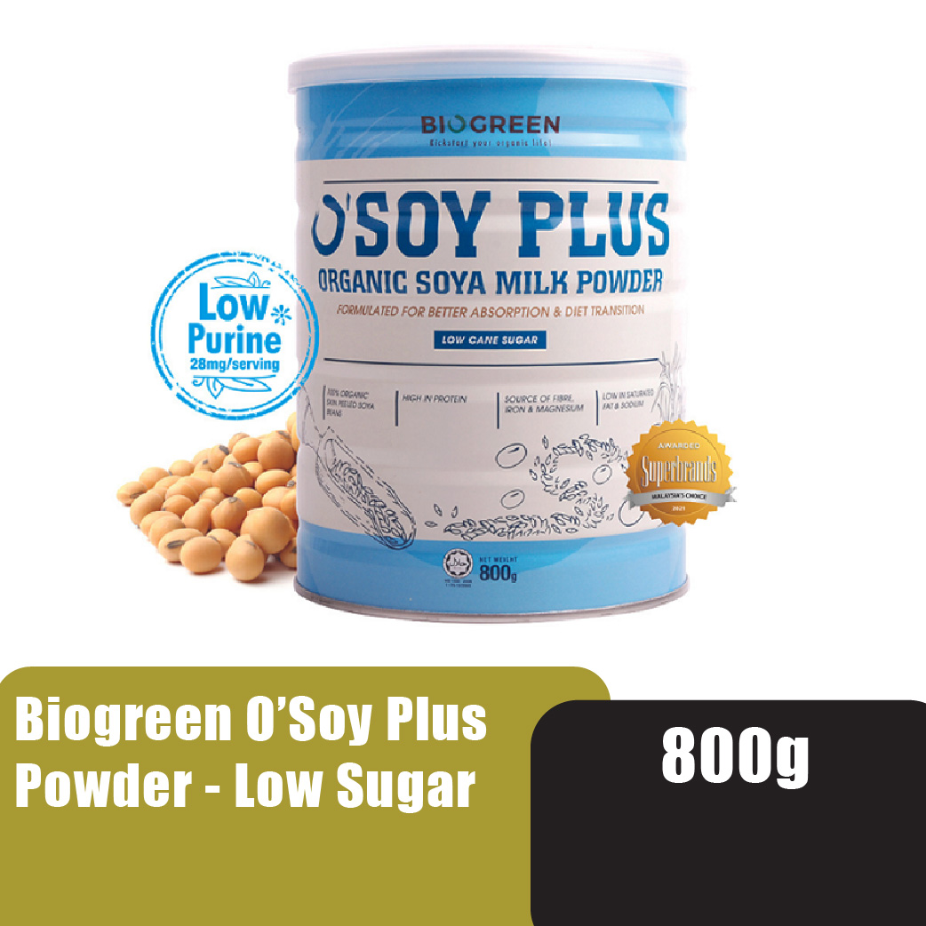 BIOGREEN O’Soy Plus Organic Soya Milk Powder 800g – Low Cane Sugar