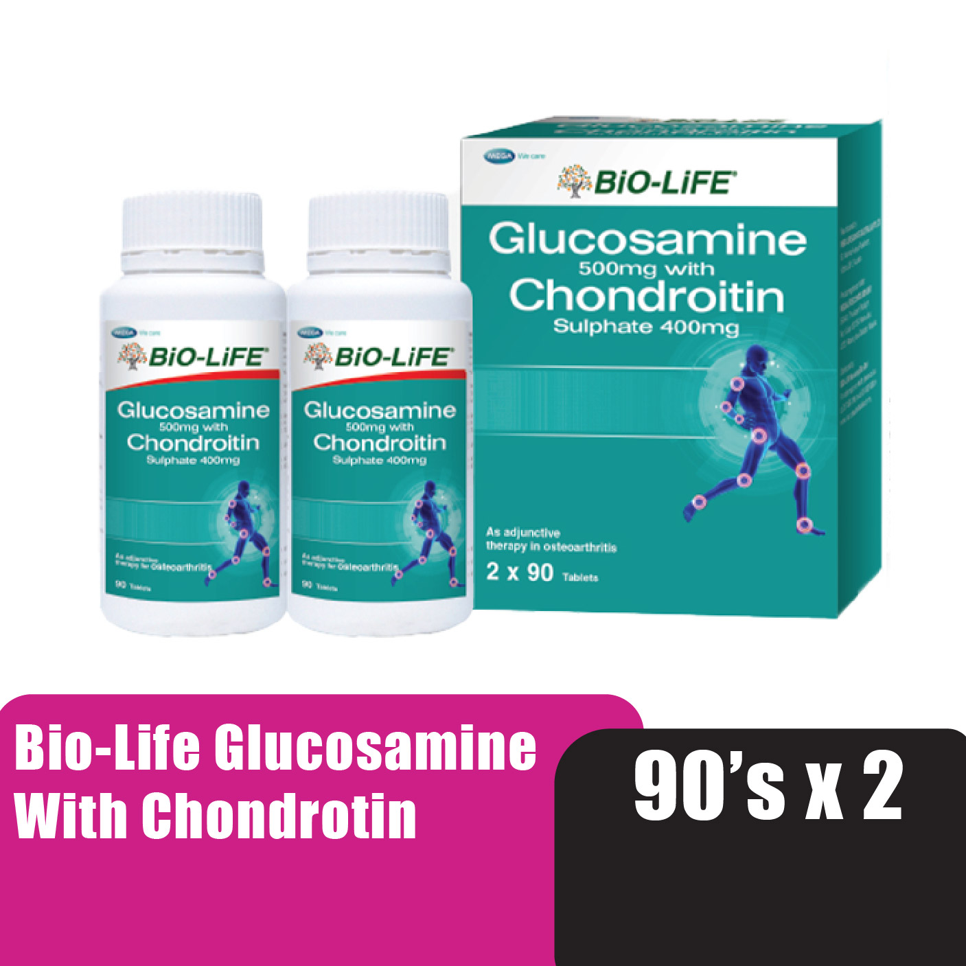 Bio-Life Glucosamine With Chondroitin 90'S X 2
